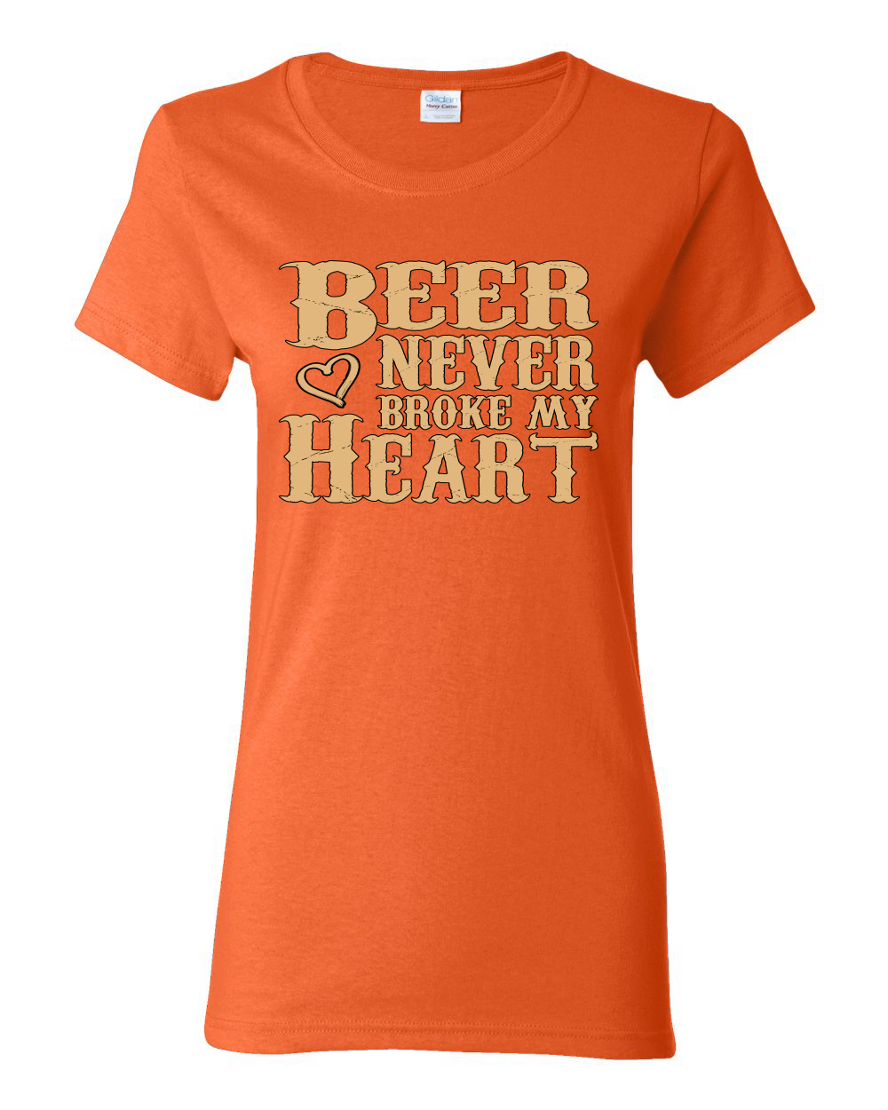 Beer Never Broke My Heart Funny Beer Drinking Women Graphic Shirt - Picture 12 of 18