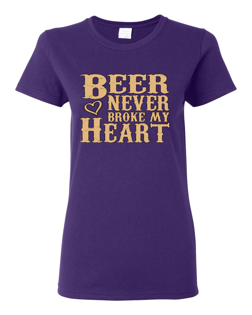 Beer Never Broke My Heart Funny Beer Drinking Women Graphic Shirt - Picture 13 of 18