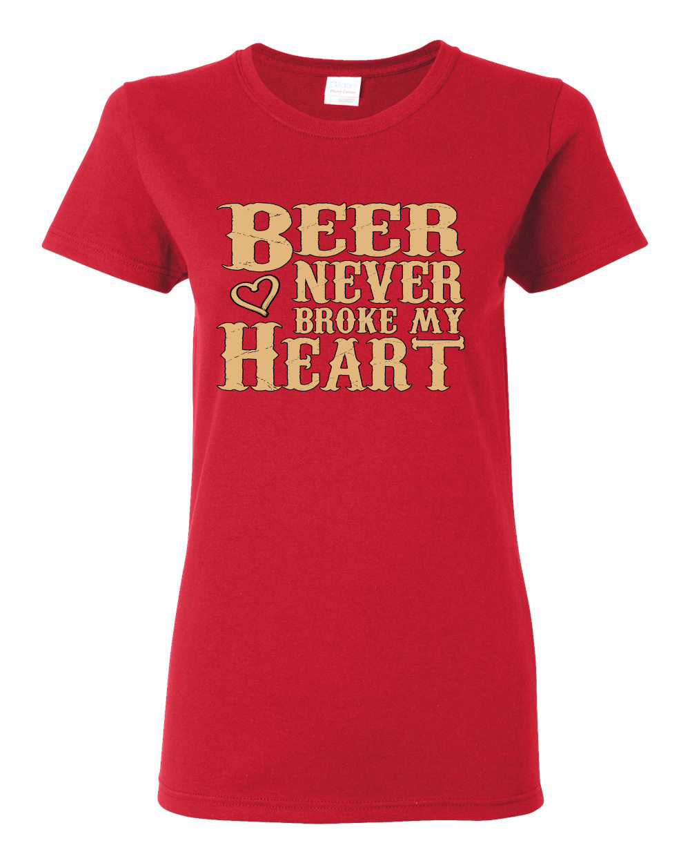 Beer Never Broke My Heart Funny Beer Drinking Women Graphic Shirt - Picture 14 of 18