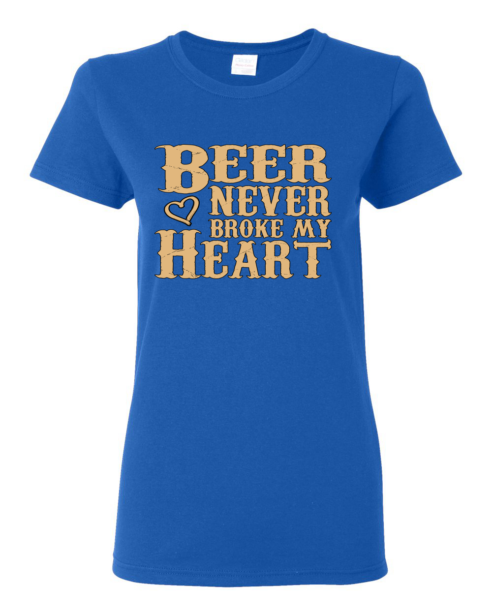 Beer Never Broke My Heart Funny Beer Drinking Women Graphic Shirt - Picture 15 of 18