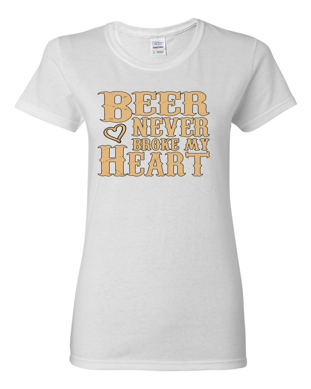 Beer Never Broke My Heart Funny Beer Drinking Women Graphic Shirt - Picture 16 of 18