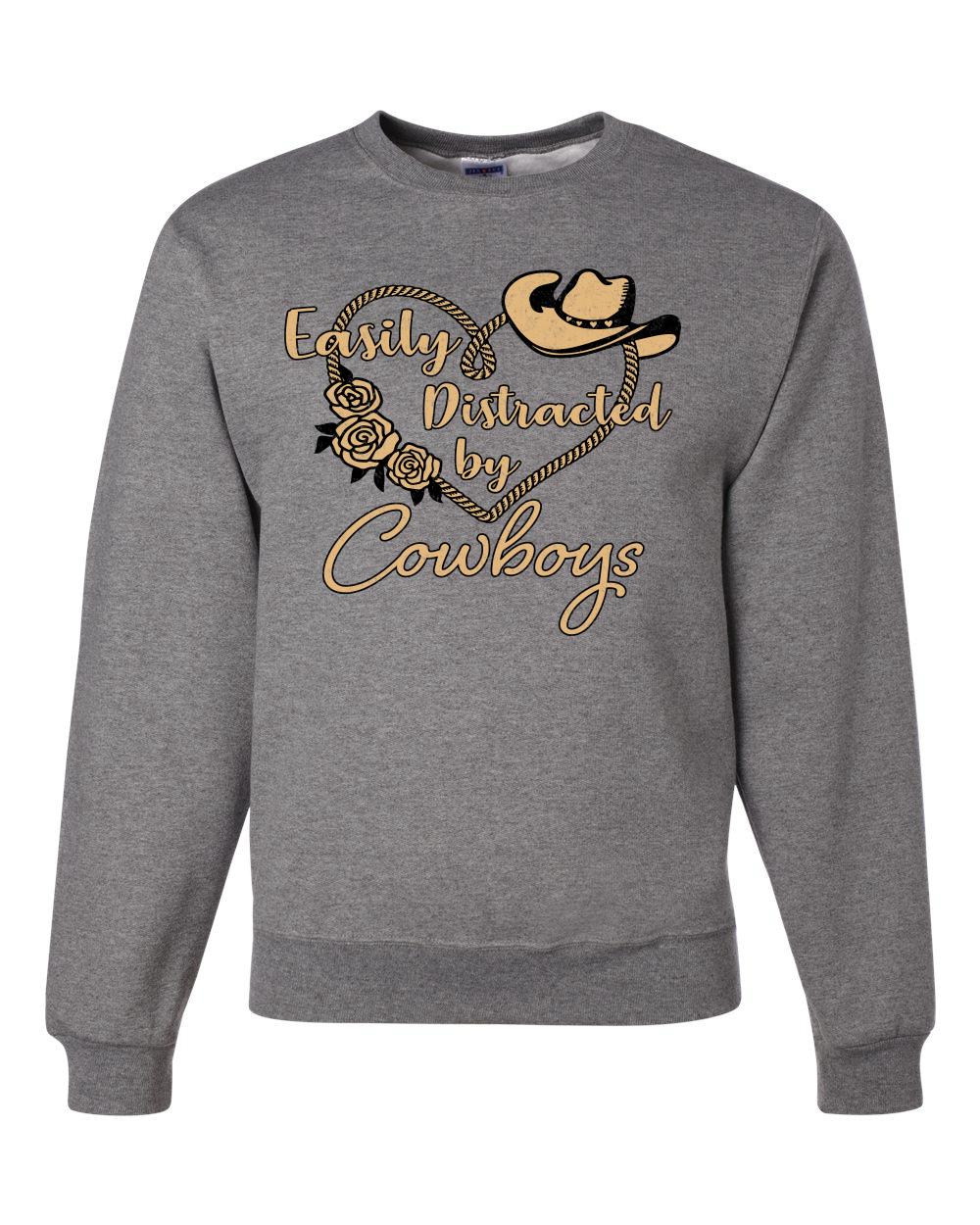 Sudadera Escote Redondo Easy Distracted by Cowboys Southern West Wild Unisex - Imagen 8 de 21