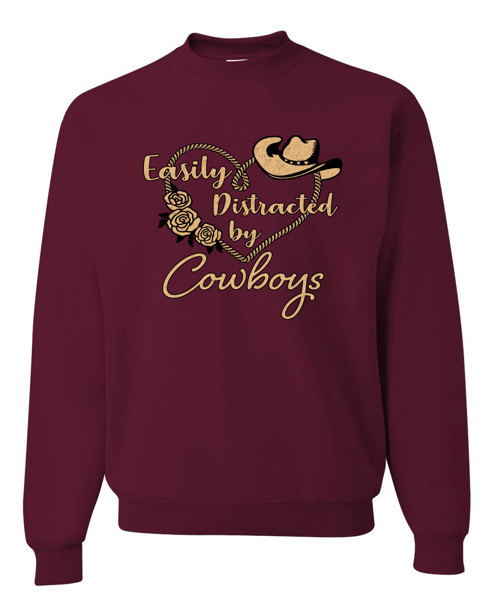 Sudadera Escote Redondo Easy Distracted by Cowboys Southern West Wild Unisex - Imagen 11 de 21