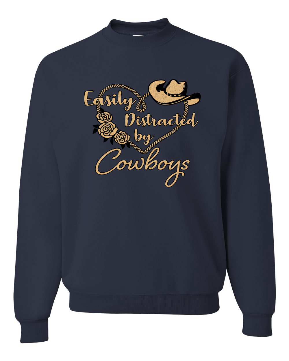Sudadera Escote Redondo Easy Distracted by Cowboys Southern West Wild Unisex - Imagen 12 de 21