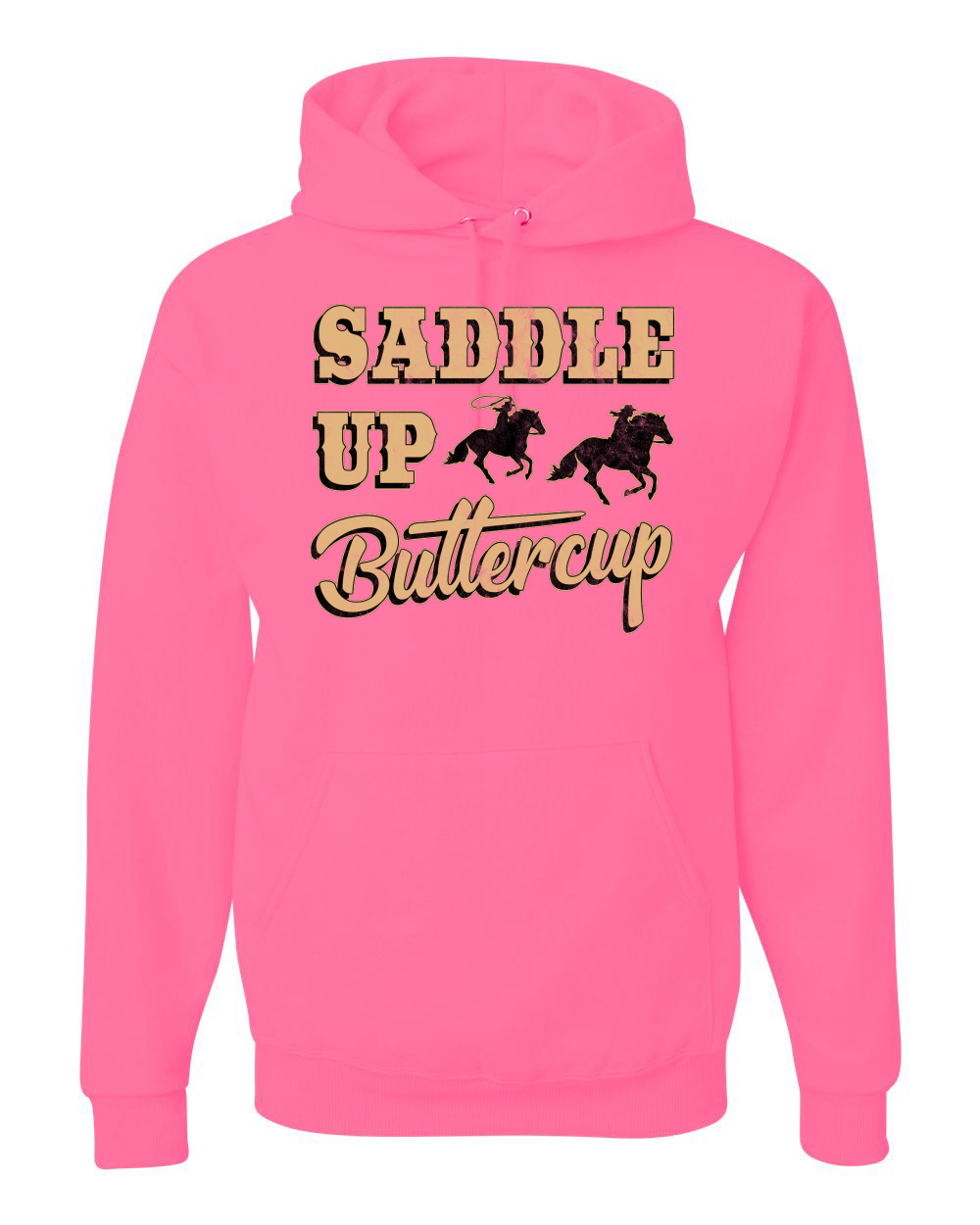 Saddle Up Buttercup Cowgirl Cowboy Unisex Graphic Hoodie Sweatshirt - Picture 13 of 23