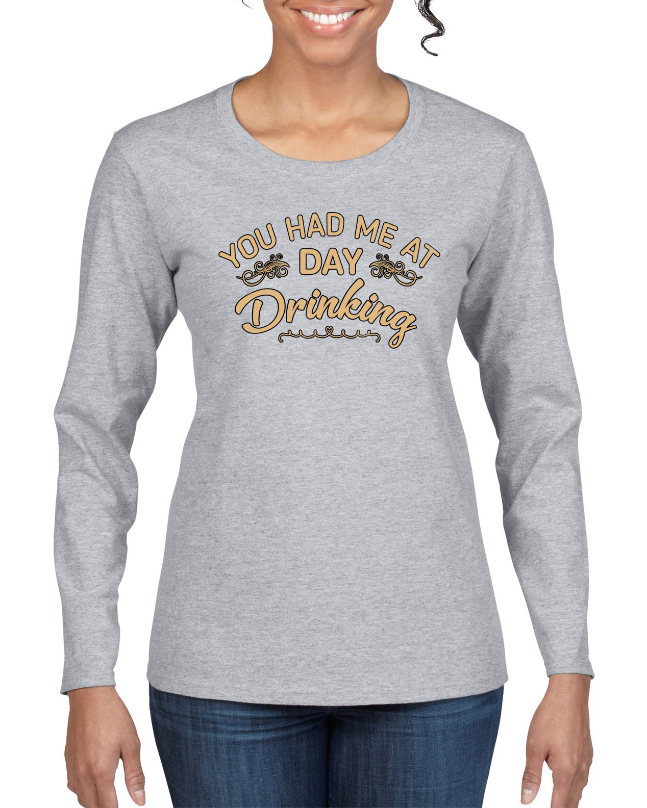 Camisa de manga larga para mujer You Had Me At Day para beber - Imagen 5 de 12