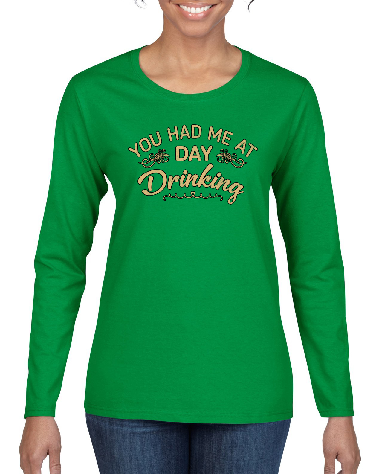 Camisa de manga larga para mujer You Had Me At Day para beber - Imagen 6 de 12