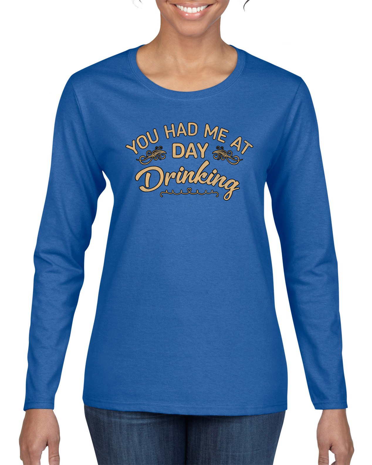 Camisa de manga larga para mujer You Had Me At Day para beber - Imagen 10 de 12