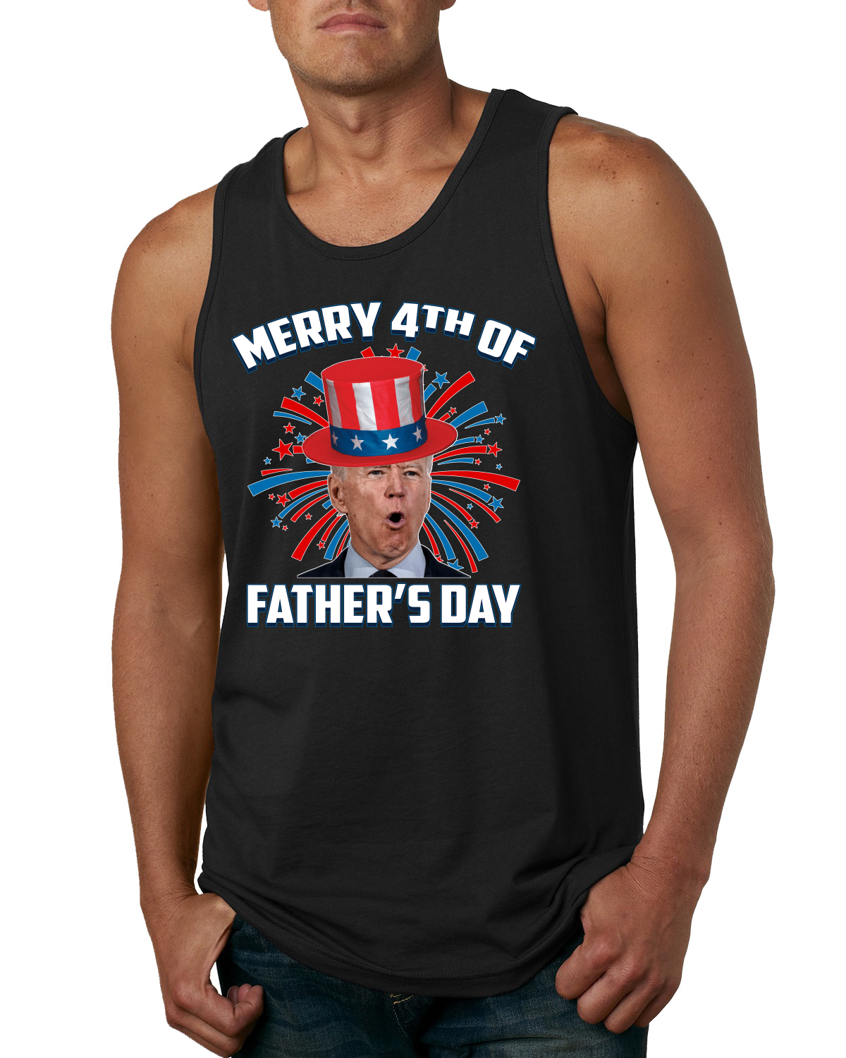 Camiseta sin mangas Joe Biden Merry 4th of Father's Day divertida 4th of July para hombre - Imagen 3 de 9