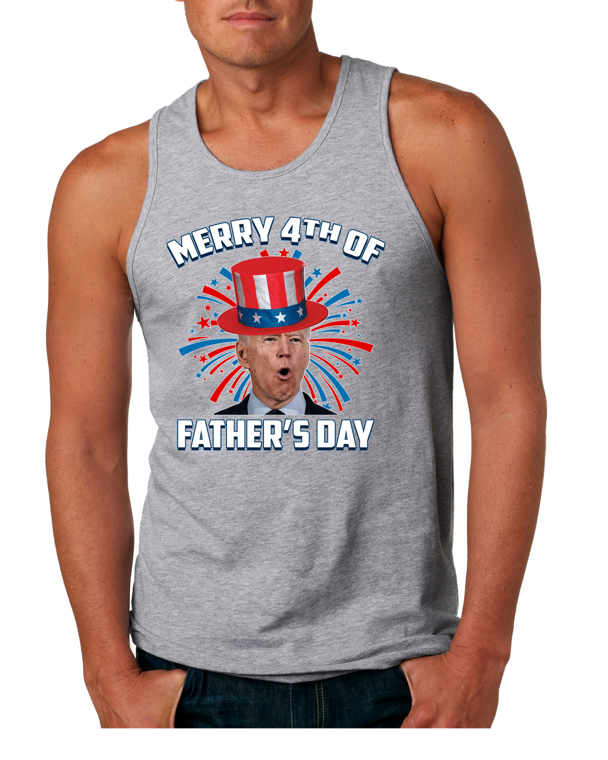 Camiseta sin mangas Joe Biden Merry 4th of Father's Day divertida 4th of July para hombre - Imagen 5 de 9