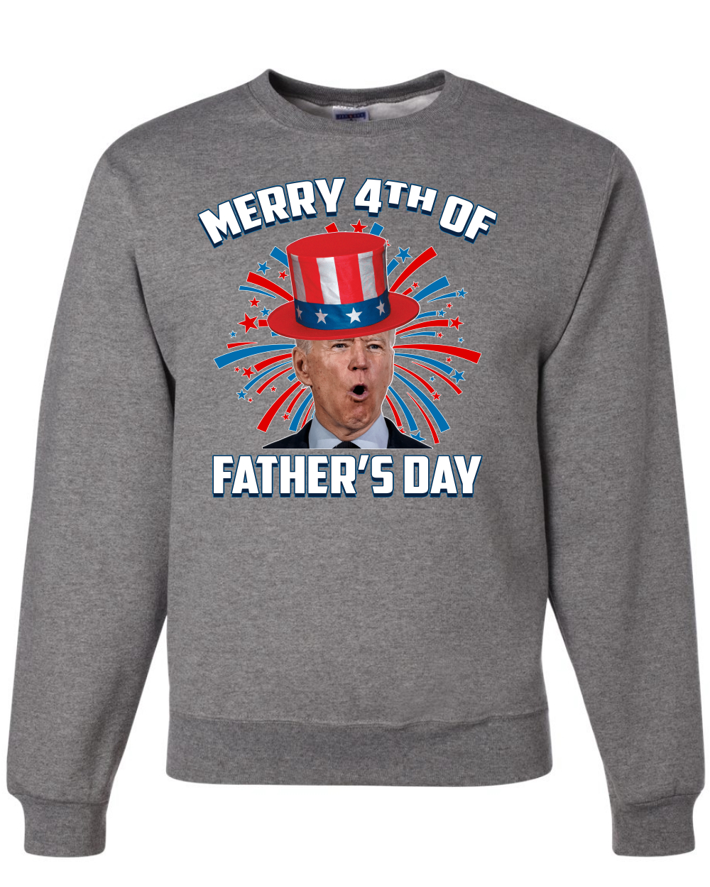 Joe Biden Merry 4th Of Father's Day Funny 4th of July Unisex Crewneck Sweatshirt - Picture 8 of 23