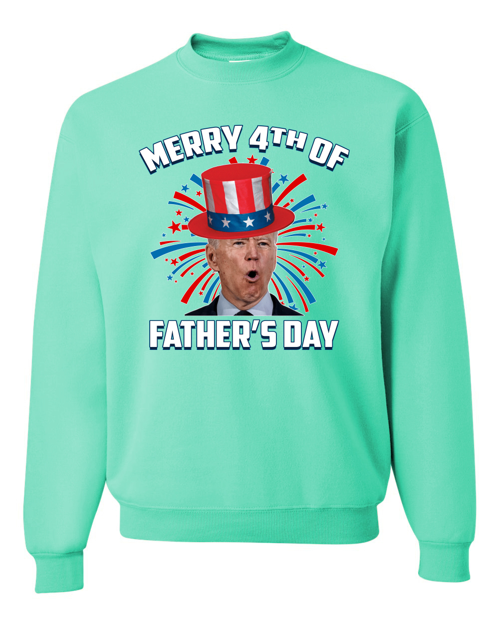 Joe Biden Merry 4th Of Father's Day Funny 4th of July Unisex Crewneck Sweatshirt - Picture 22 of 23
