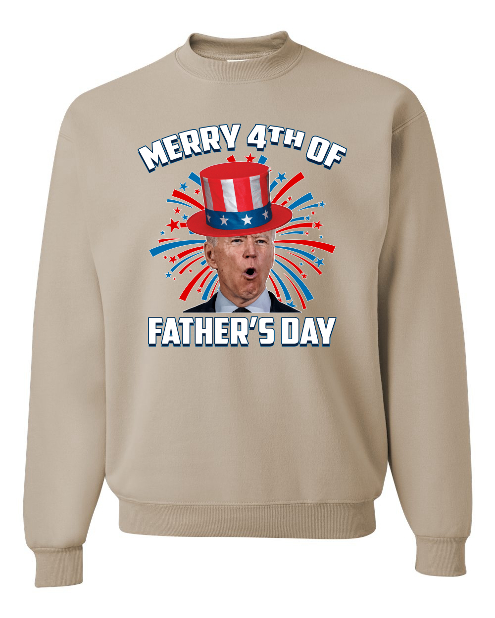 Joe Biden Merry 4th Of Father's Day Funny 4th of July Unisex Crewneck Sweatshirt - Picture 23 of 23
