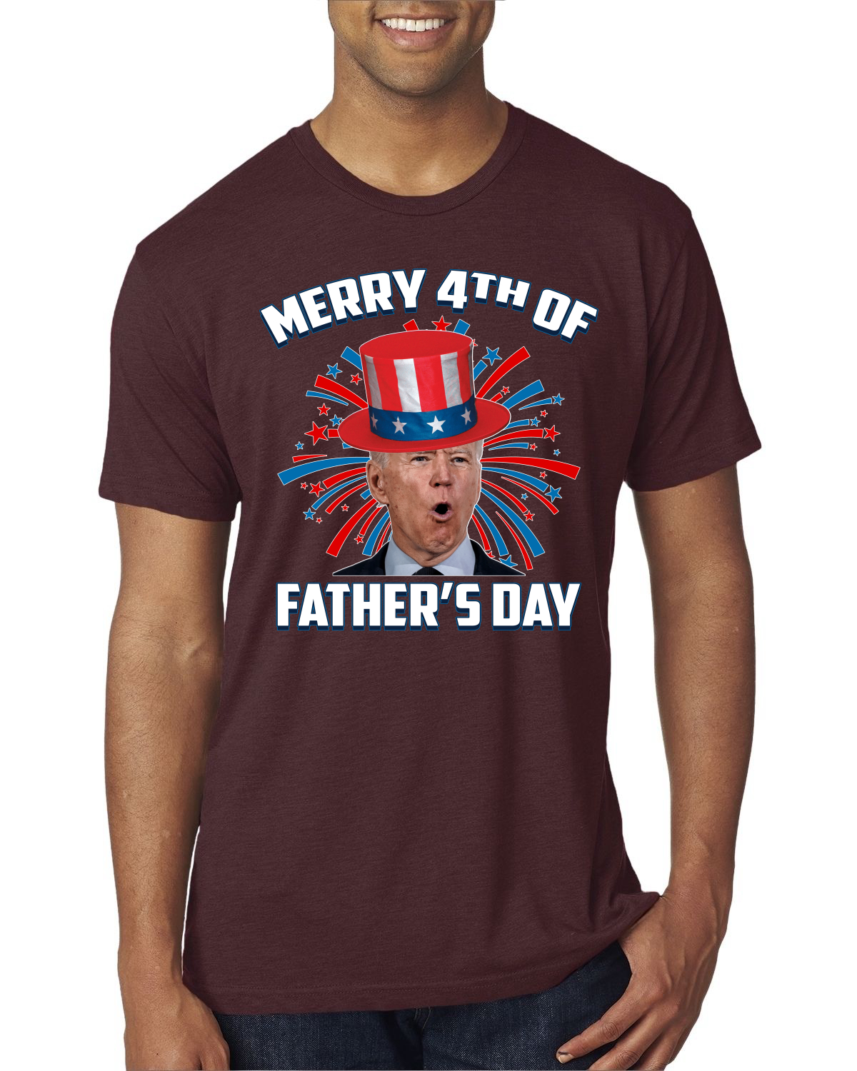 Joe Biden Merry 4th Of Father's Day Funny 4th of July Men Premium Tri Blend - Picture 13 of 17