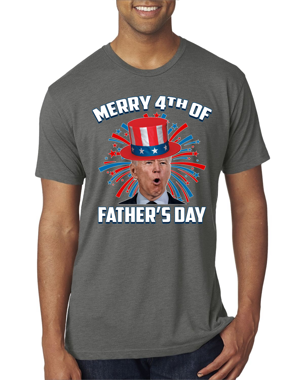 Joe Biden Merry 4th Of Father's Day Funny 4th of July Men Premium Tri Blend - Picture 15 of 17