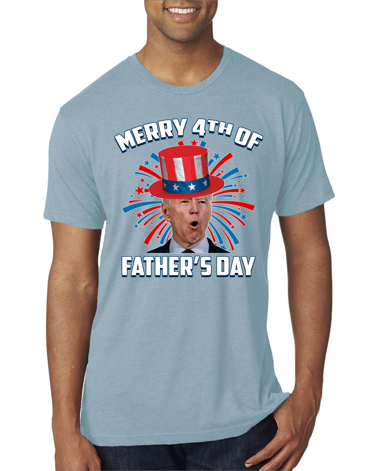 Joe Biden Merry 4th Of Father's Day Funny 4th of July Men Premium Tri Blend - Picture 16 of 17