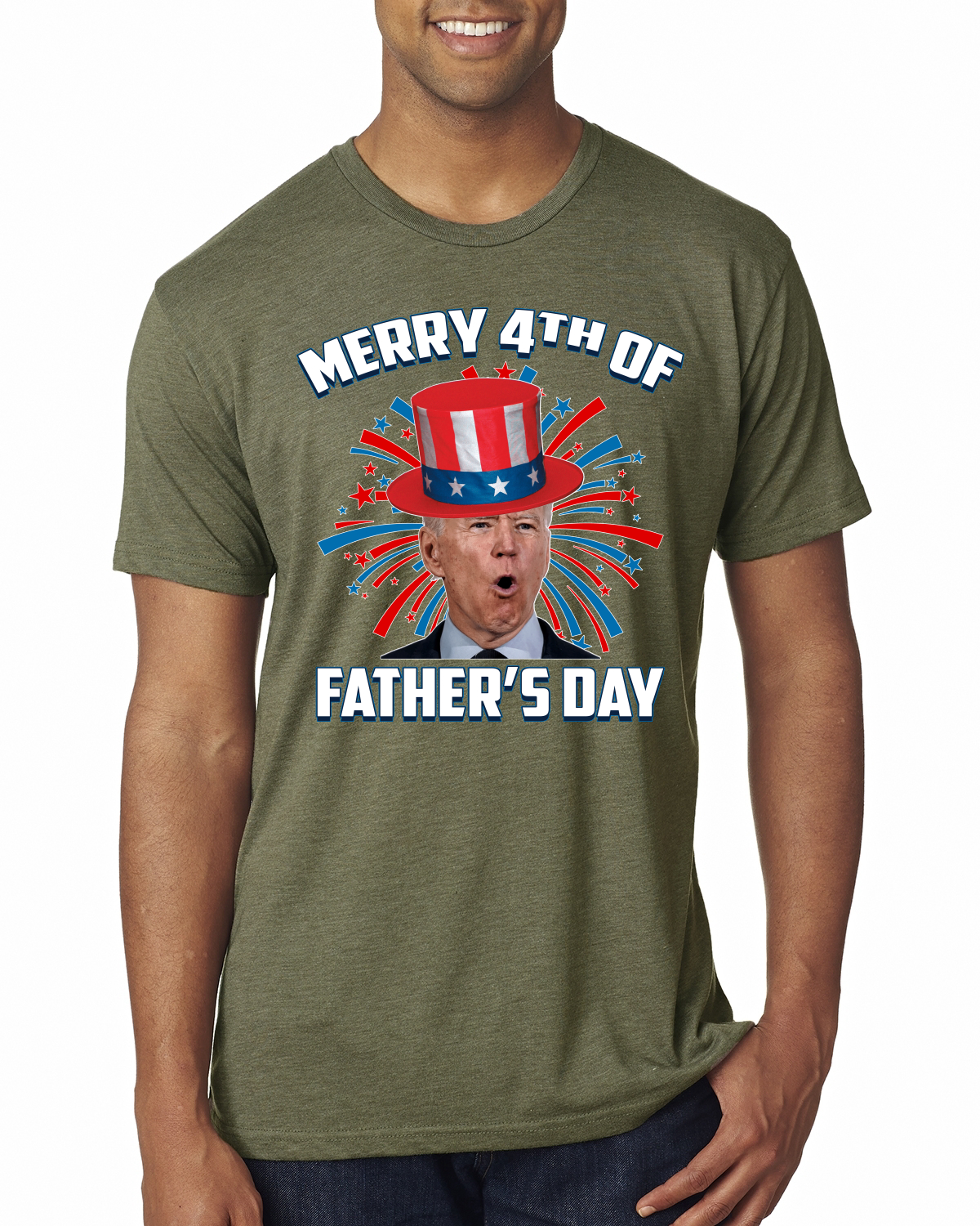 Joe Biden Merry 4th Of Father's Day Funny 4th of July Men Premium Tri Blend - Picture 12 of 17