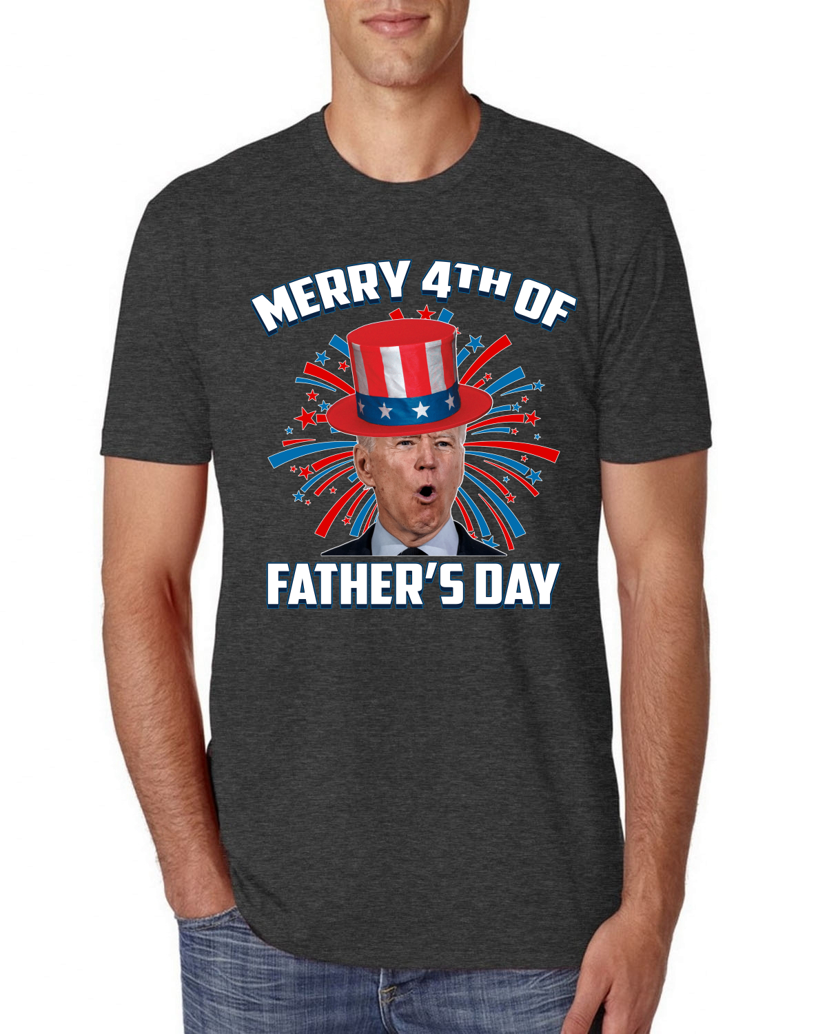 Joe Biden Merry 4th Of Father's Day Funny 4th of July Men Premium Tri Blend - Picture 7 of 17