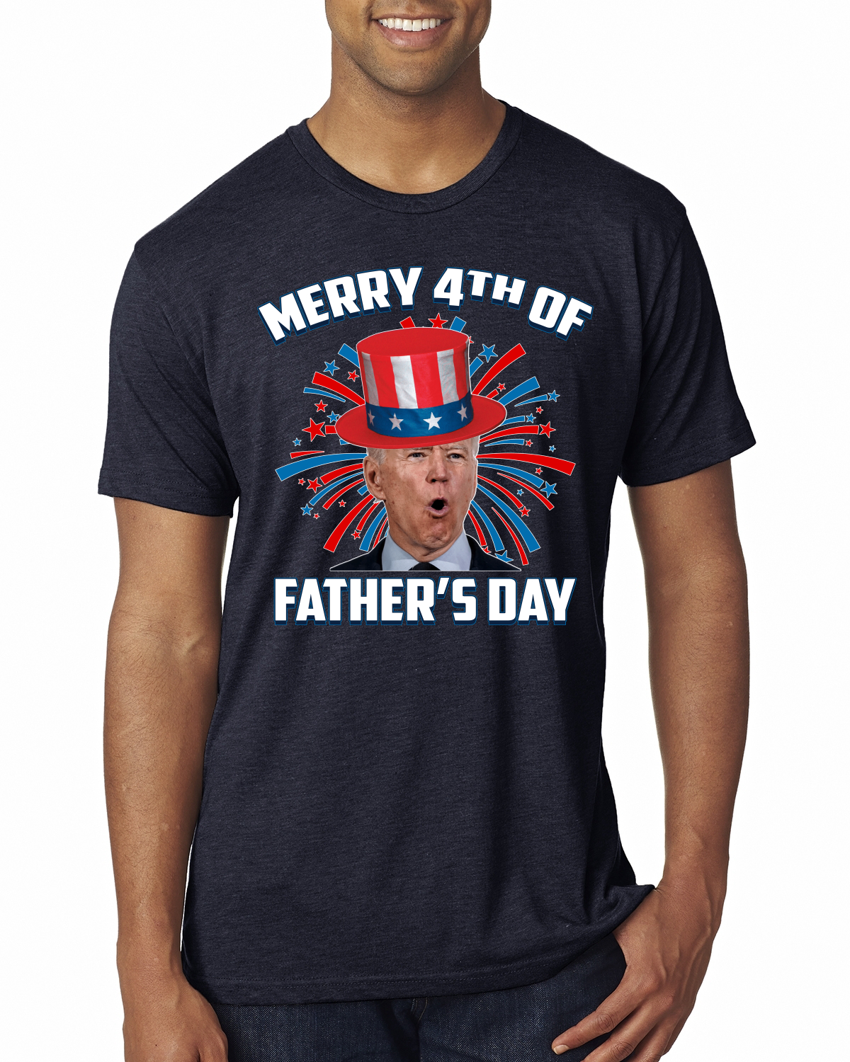 Joe Biden Merry 4th Of Father's Day Funny 4th of July Men Premium Tri Blend - Picture 8 of 17