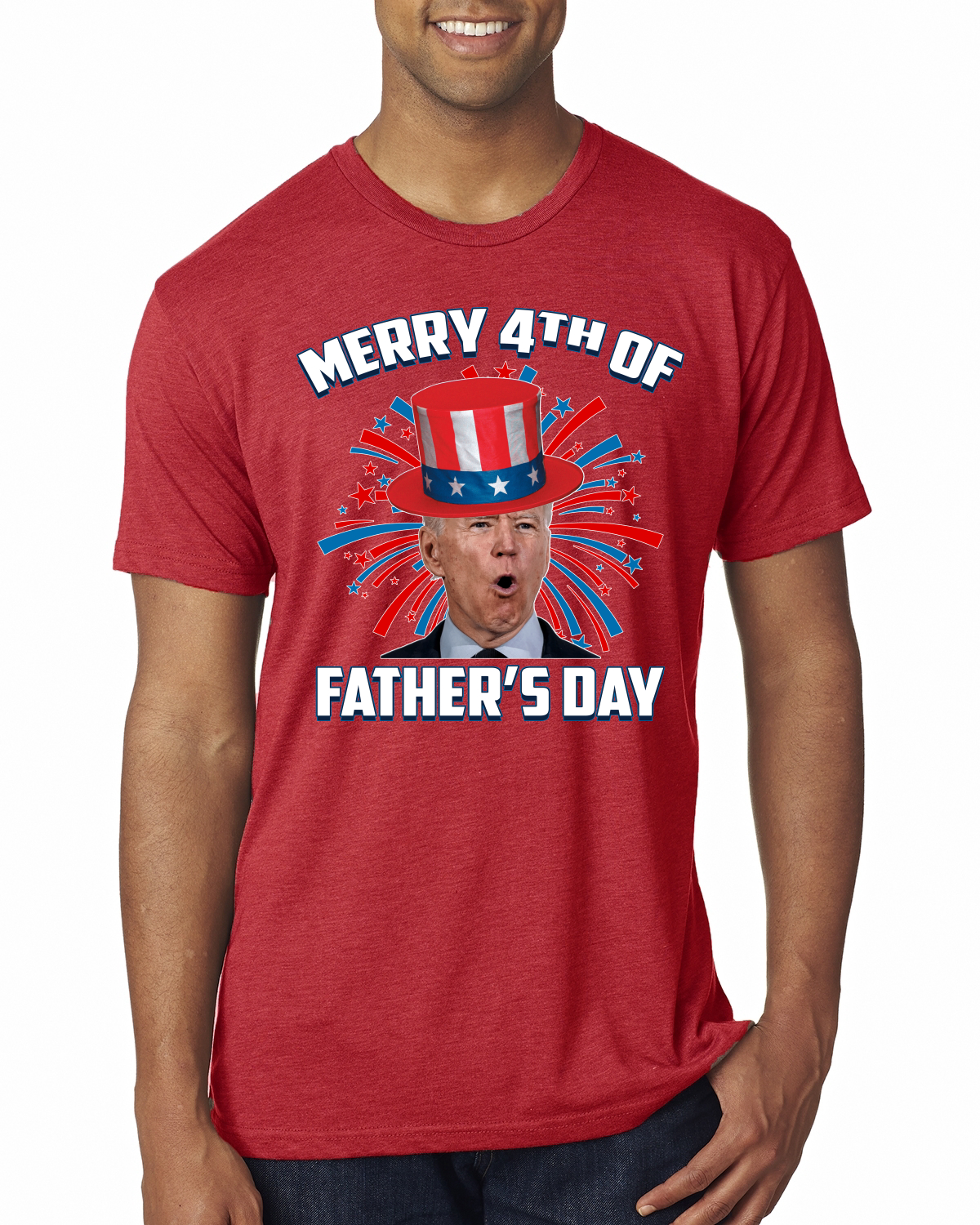 Joe Biden Merry 4th Of Father's Day Funny 4th of July Men Premium Tri Blend - Picture 10 of 17