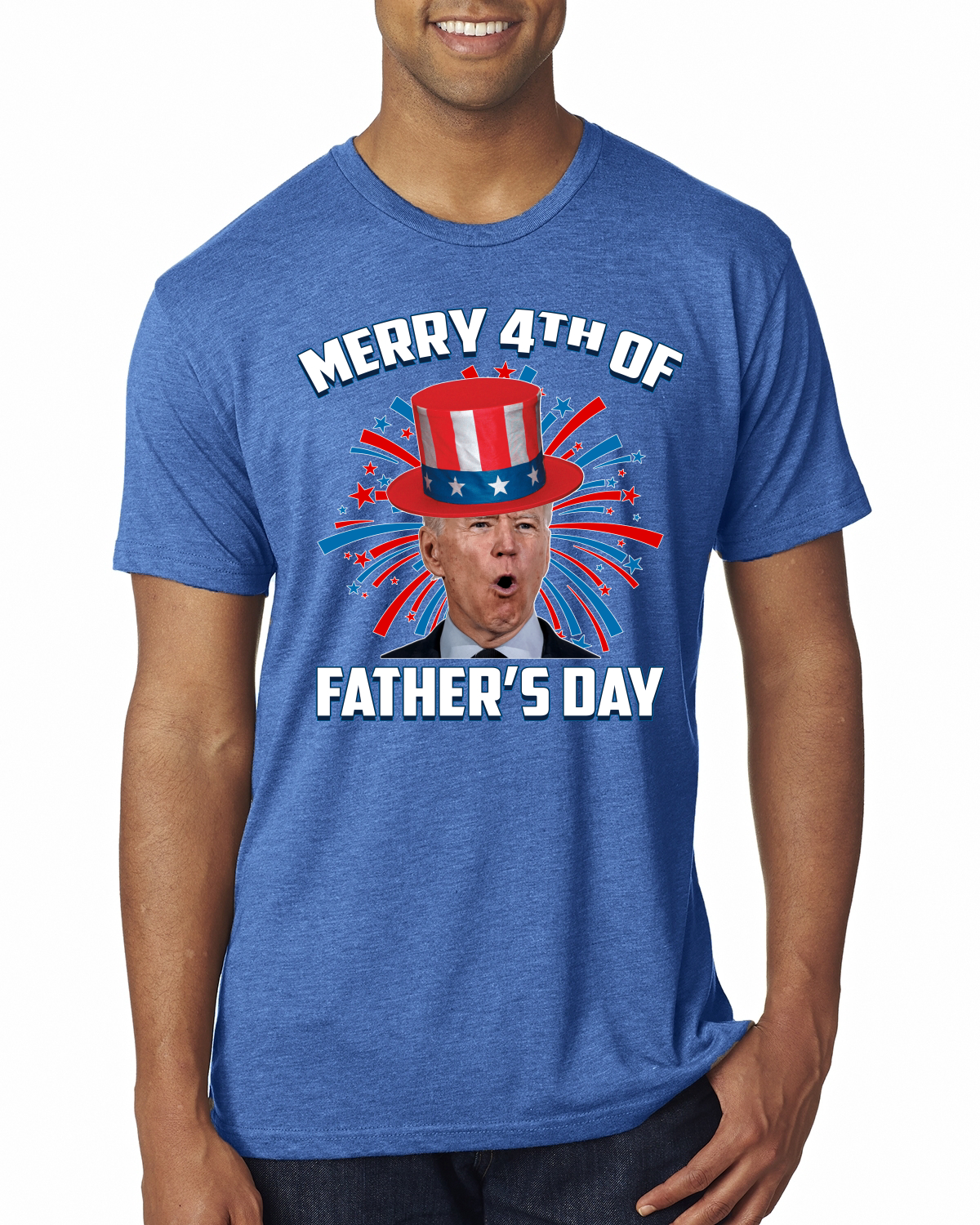 Joe Biden Merry 4th Of Father's Day Funny 4th of July Men Premium Tri Blend - Picture 11 of 17