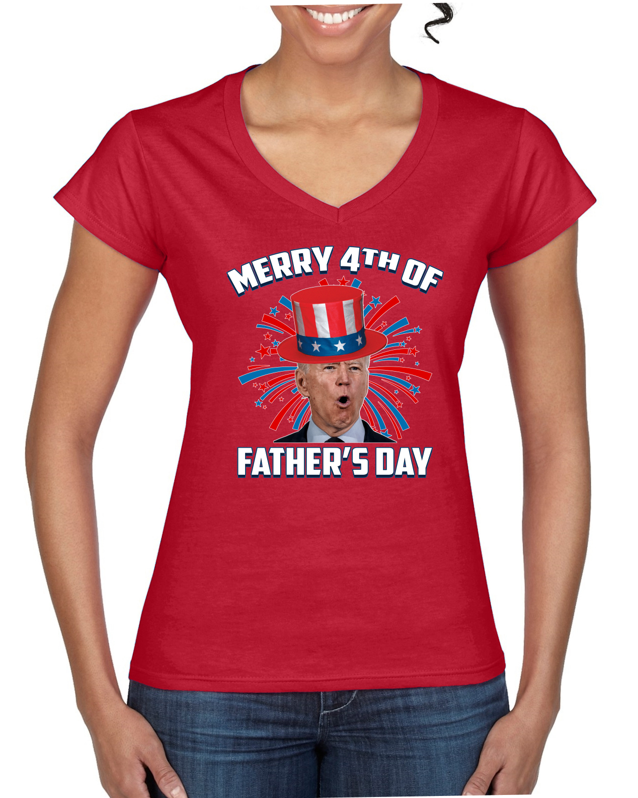 Joe Biden Merry 4th Of Father's Day Funny 4th of July Women Standard V ...