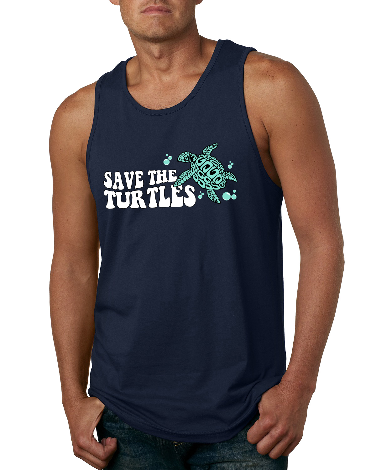 Save The Turtles Streetwear Men Tank Top - Picture 5 of 7
