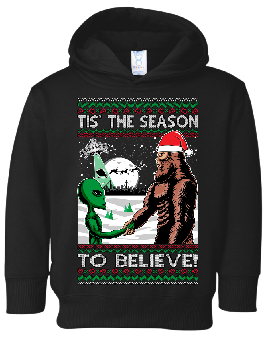 ¡Es la temporada para creer! Sudadera con capucha polar suéter de Navidad para niños pequeños - Imagen 6 de 7