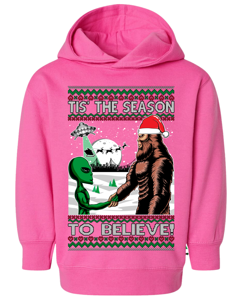 ¡Es la temporada para creer! Sudadera con capucha polar suéter de Navidad para niños pequeños - Imagen 7 de 7