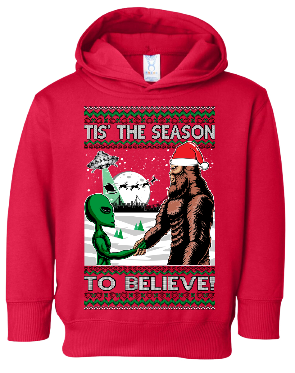 ¡Es la temporada para creer! Sudadera con capucha polar suéter de Navidad para niños pequeños - Imagen 4 de 7