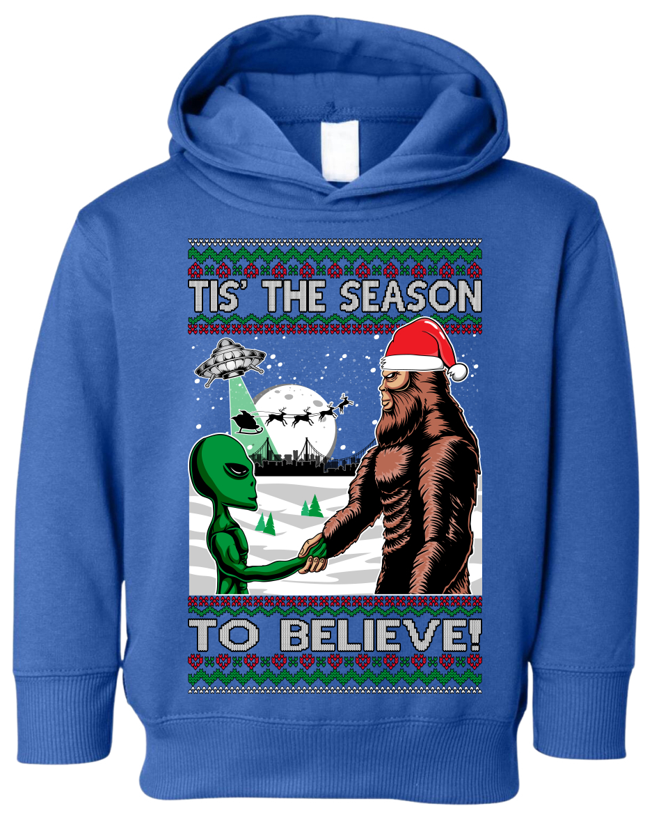 ¡Es la temporada para creer! Sudadera con capucha polar suéter de Navidad para niños pequeños - Imagen 5 de 7