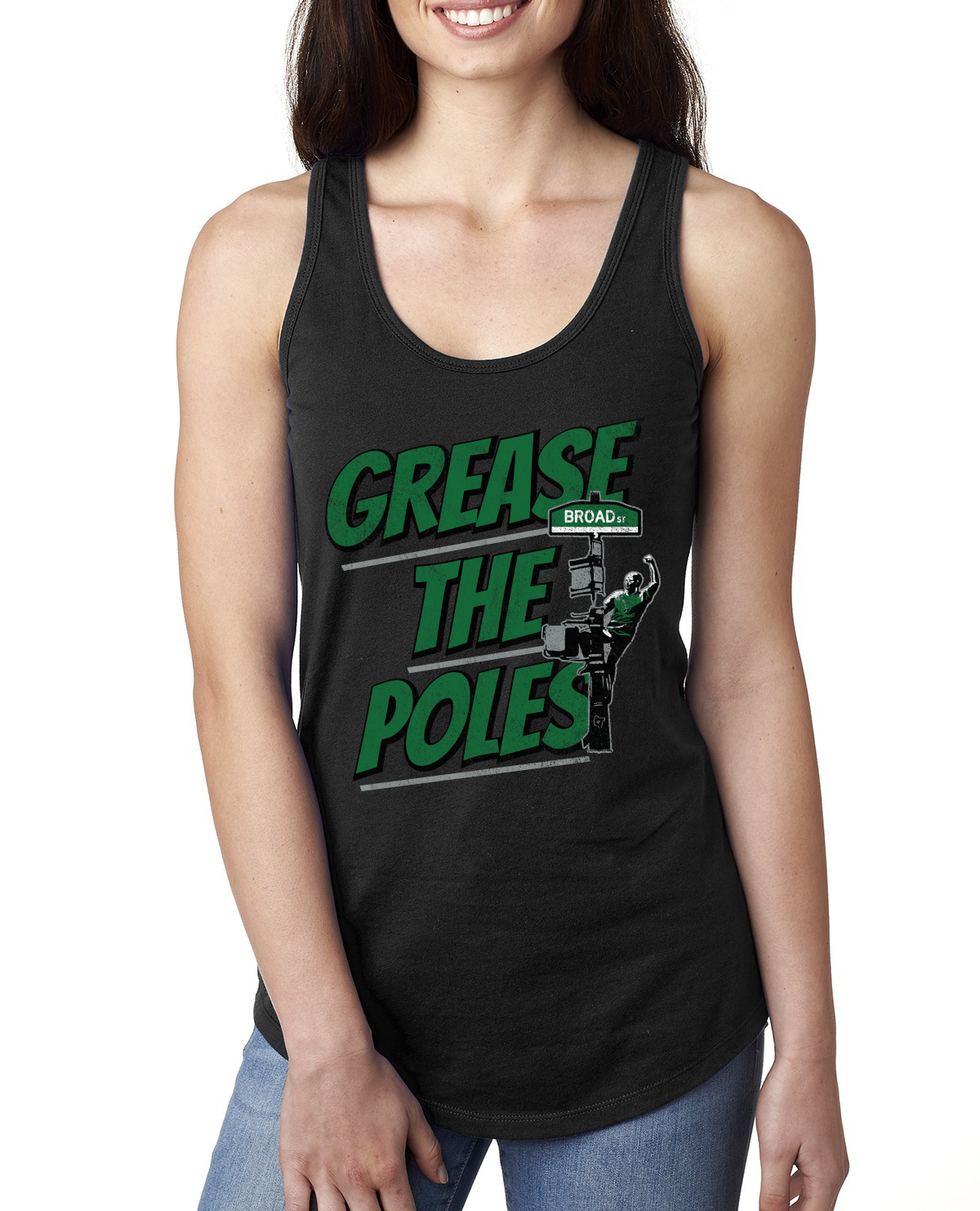 Grease the Poles Broad Street Philadelphia Football Philly Eagles Tank Top - Picture 3 of 6