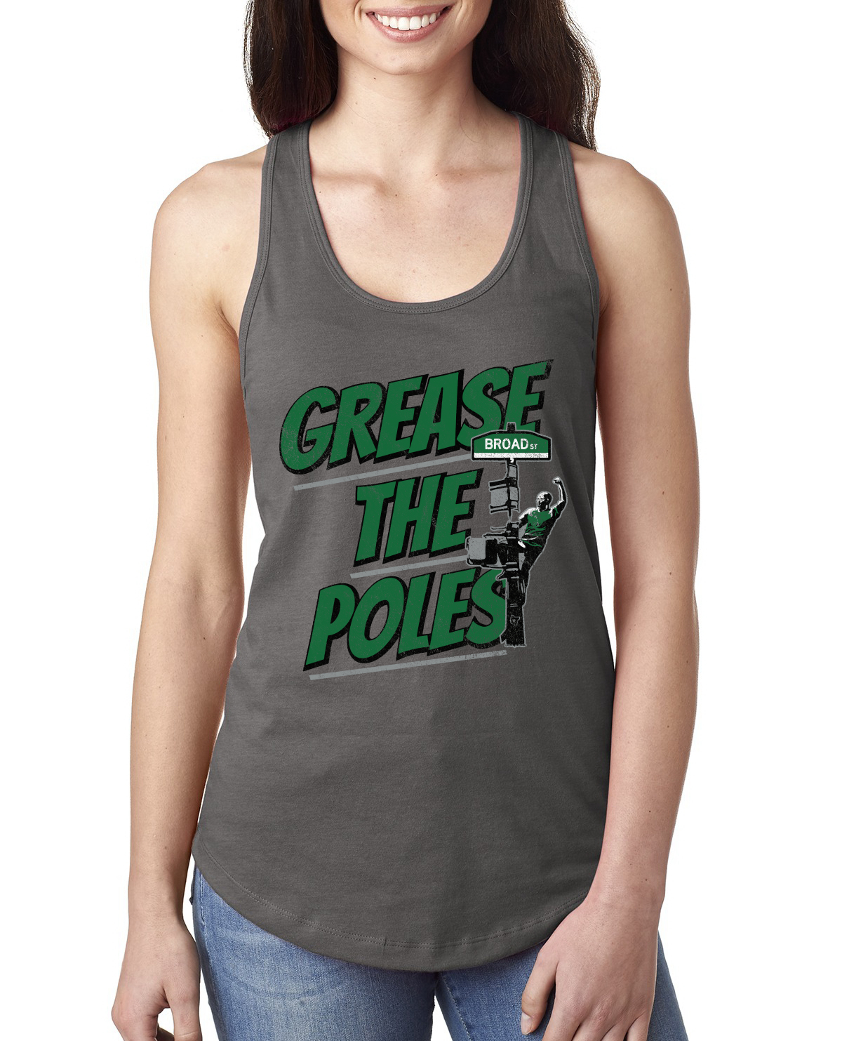 Grease the Poles Broad Street Philadelphia Football Philly Eagles Tank Top - Picture 6 of 6