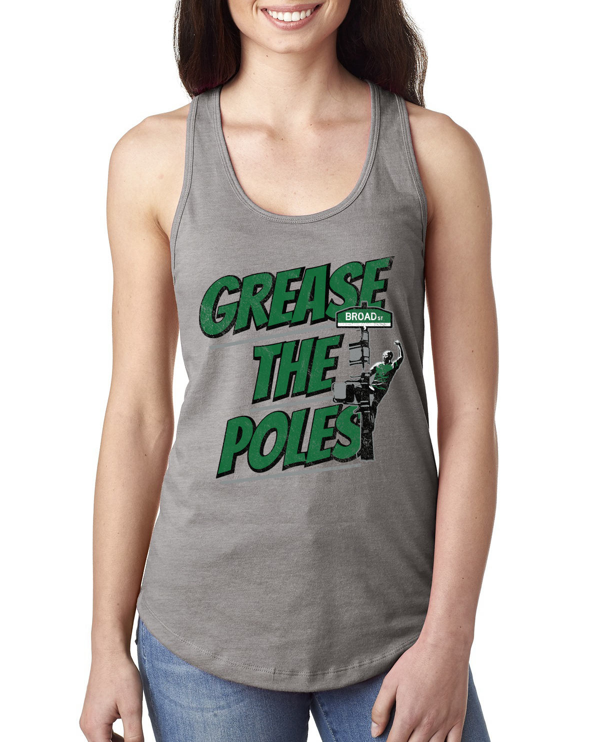 Grease the Poles Broad Street Philadelphia Football Philly Eagles Tank Top - Picture 4 of 6