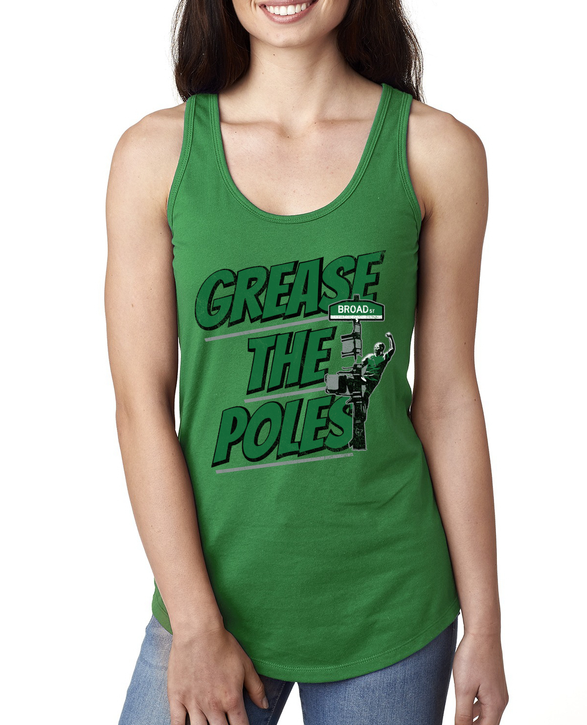 Grease the Poles Broad Street Philadelphia Football Philly Eagles Tank Top - Picture 5 of 6