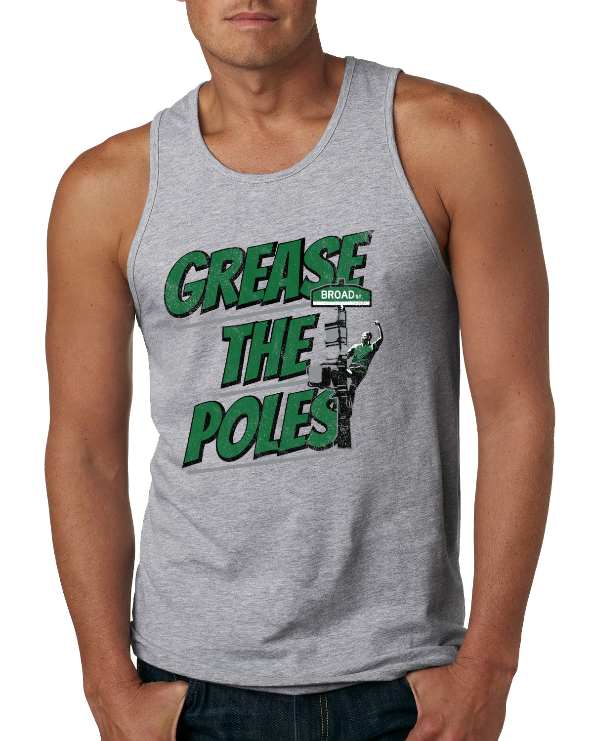 Grease the Poles Broad Street Philadelphia Fußball Philly Eagles Männer Tank Top - Bild 4 von 4