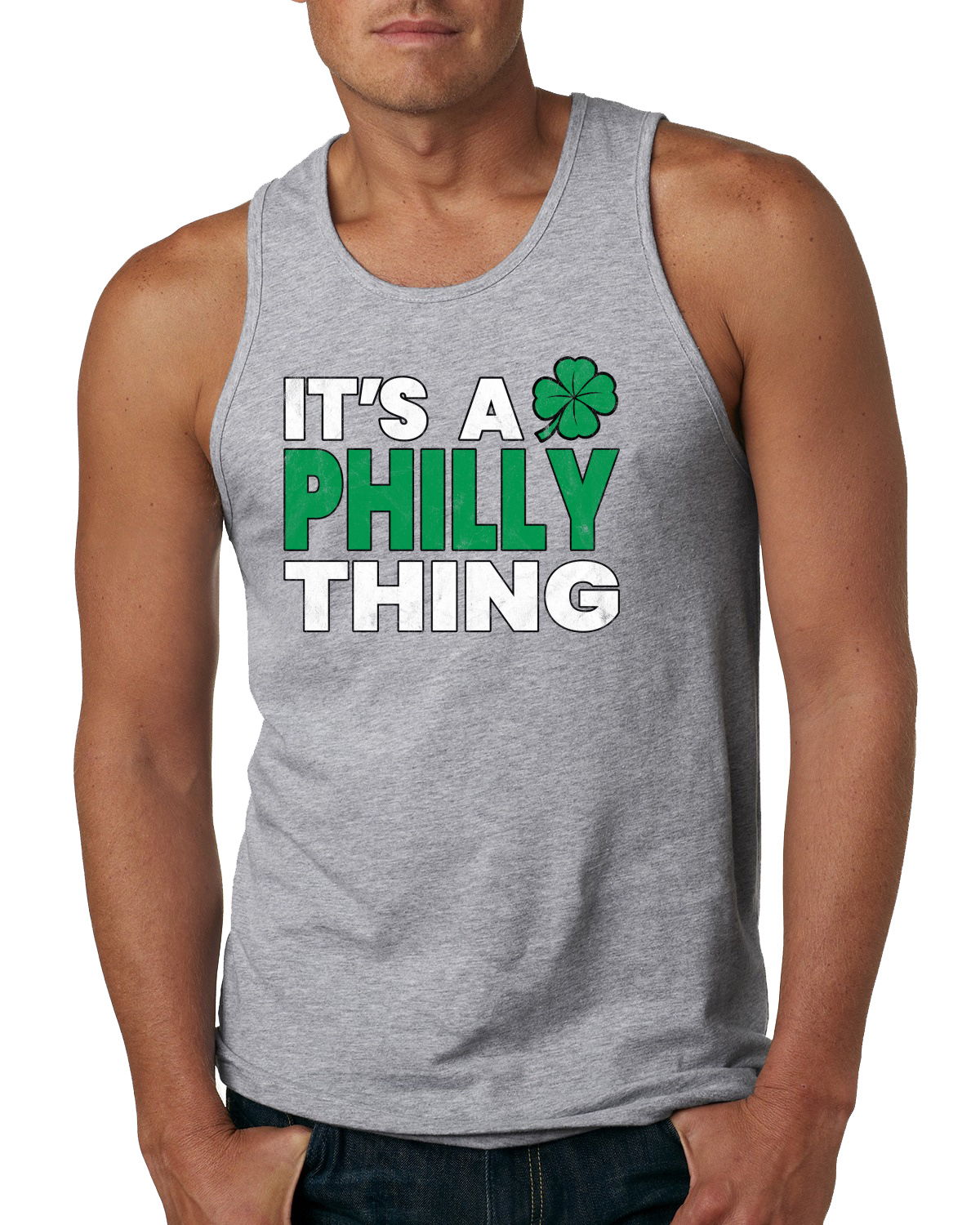 Its A Philly Thing Irish Clover St Patricks Day Herren Grafik Tank Top - Bild 4 von 4