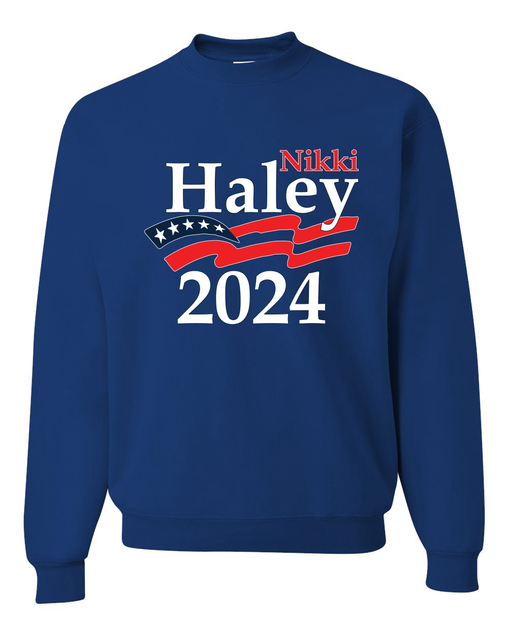 Haley 2024 Waving Flag American Pride Unisex Crewneck Graphic Sweatshirt - Picture 7 of 8