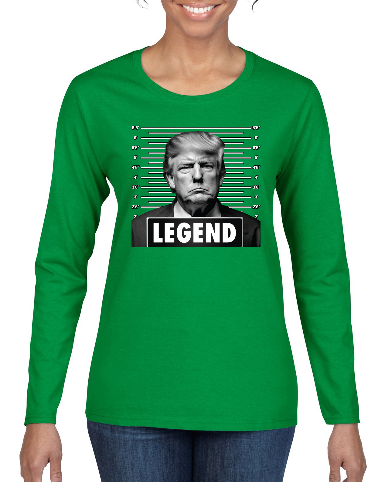 Trump Legend Mugshot Photo Trump Ultra Maga Women Long Sleeve Shirt - Picture 5 of 8