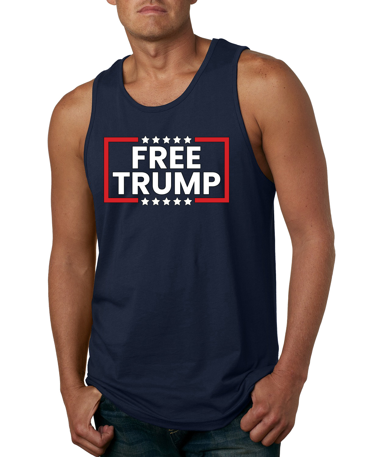 Camiseta sin mangas para hombre Donald Trump Ultra MAGA sin arresto - Imagen 5 de 6