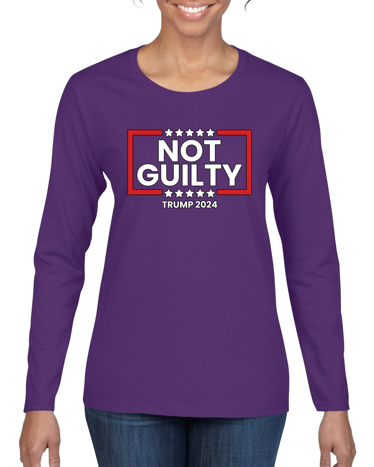Donald Trump Arrest Not Guilty Verdict Trump 2024 Damen-Langarmshirt - Bild 7 von 8