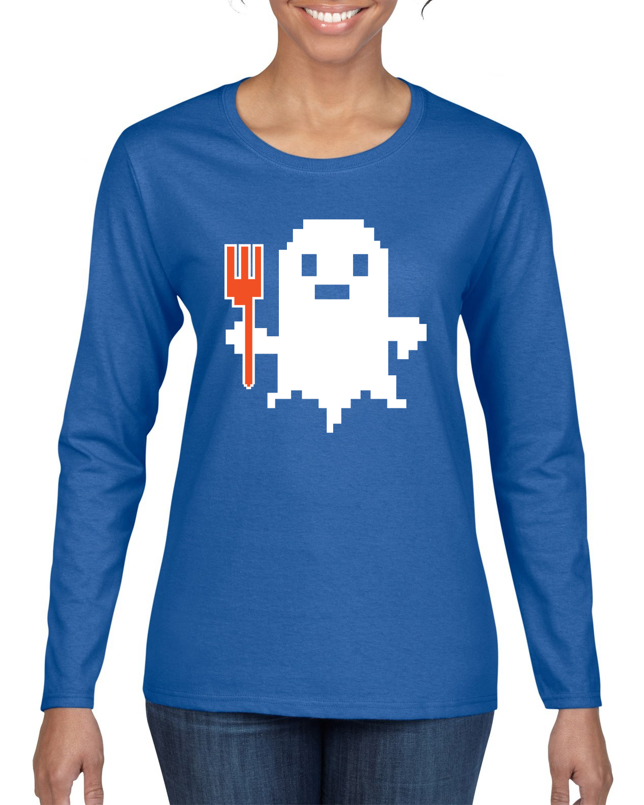 Nueva York Béisbol Ghost Fork LFGM Deportes Mujeres Camisa Mangas Largas - Imagen 4 de 5