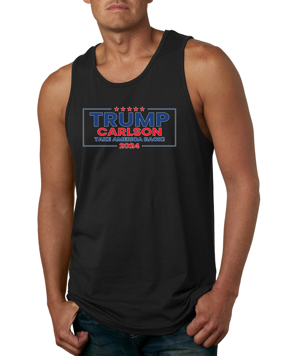 Donald Trump Tucker Carlson Take America Back 2024 Herren Tank Top - Bild 3 von 6