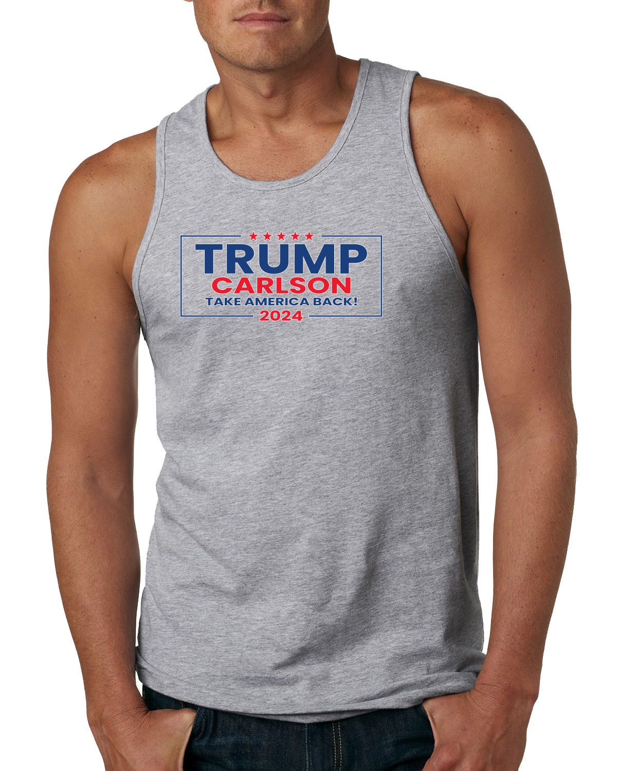 Donald Trump Tucker Carlson Take America Back 2024 Herren Tank Top - Bild 5 von 6
