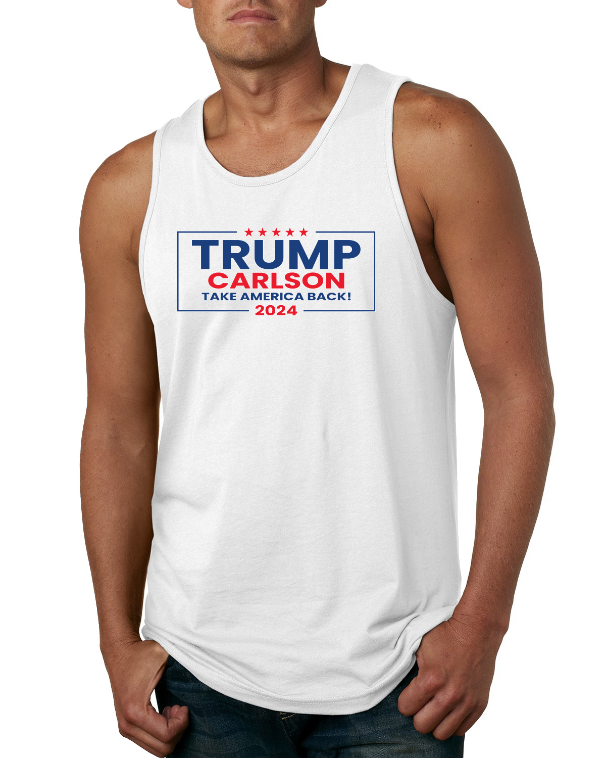 Donald Trump Tucker Carlson Take America Back 2024 Herren Tank Top - Bild 6 von 6