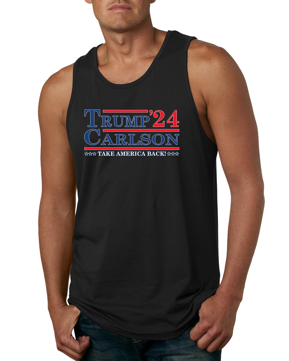Donald Trump Tucker Carlson 2024 Präsident Männer Tank Top - Bild 3 von 6