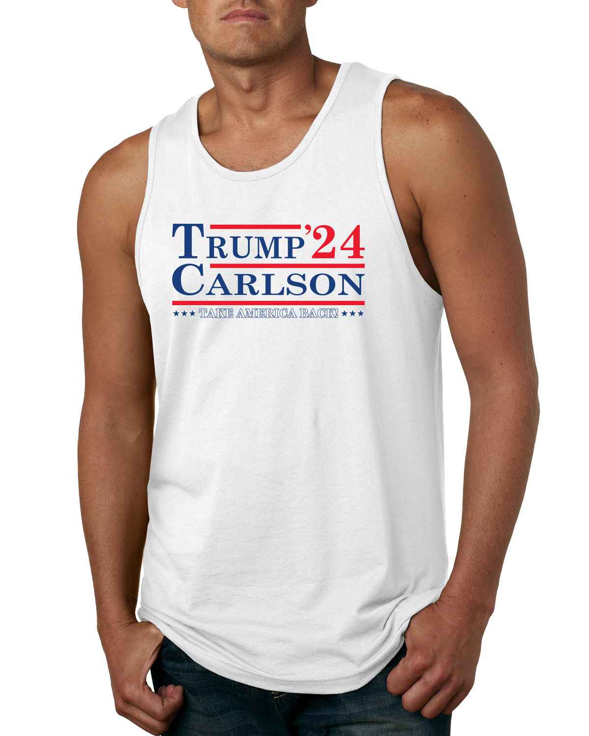 Donald Trump Tucker Carlson 2024 Präsident Männer Tank Top - Bild 6 von 6