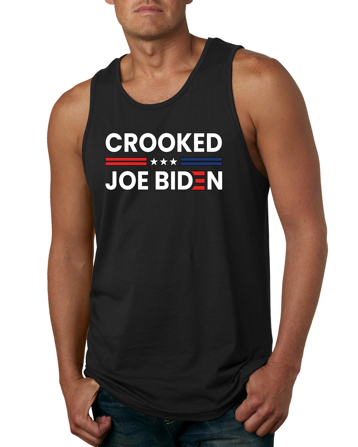 Camiseta sin mangas Crooked Joe Pro Trump 2024 MAGA republicano conservador anti Biden para hombre - Imagen 3 de 8