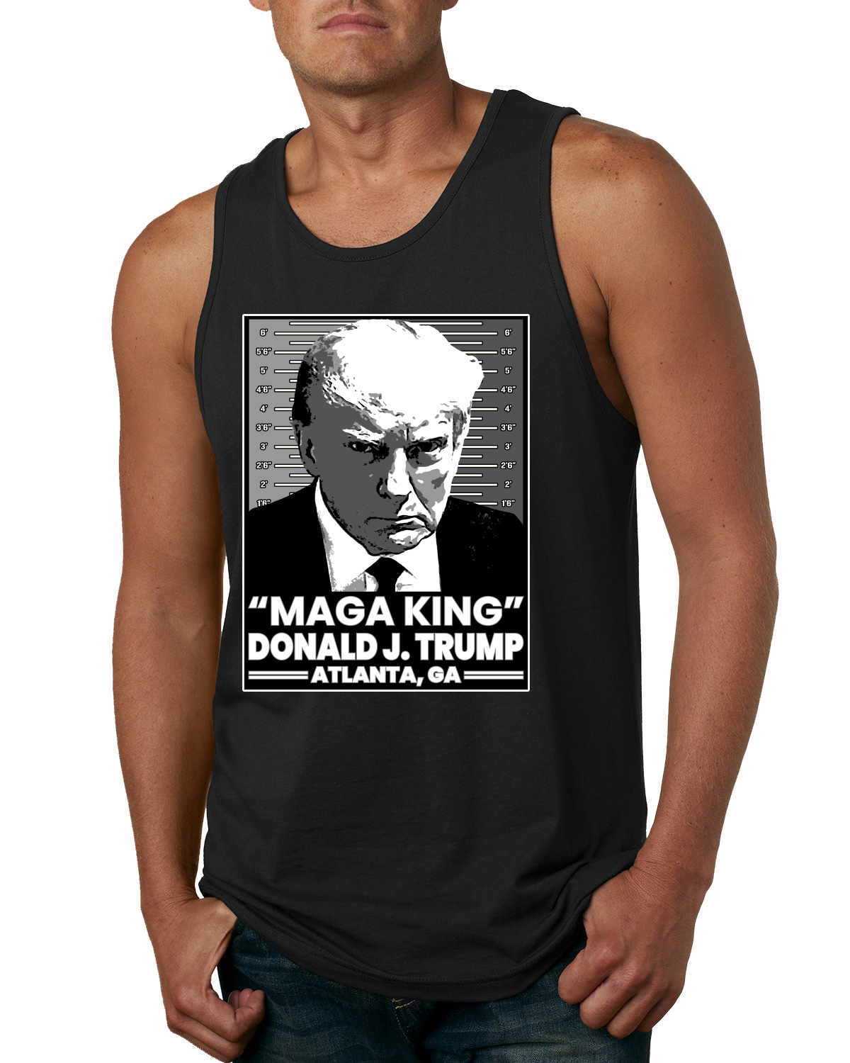 Camiseta sin mangas Maga King Donald Trump Georgia oficial con foto policial para hombre - Imagen 3 de 9