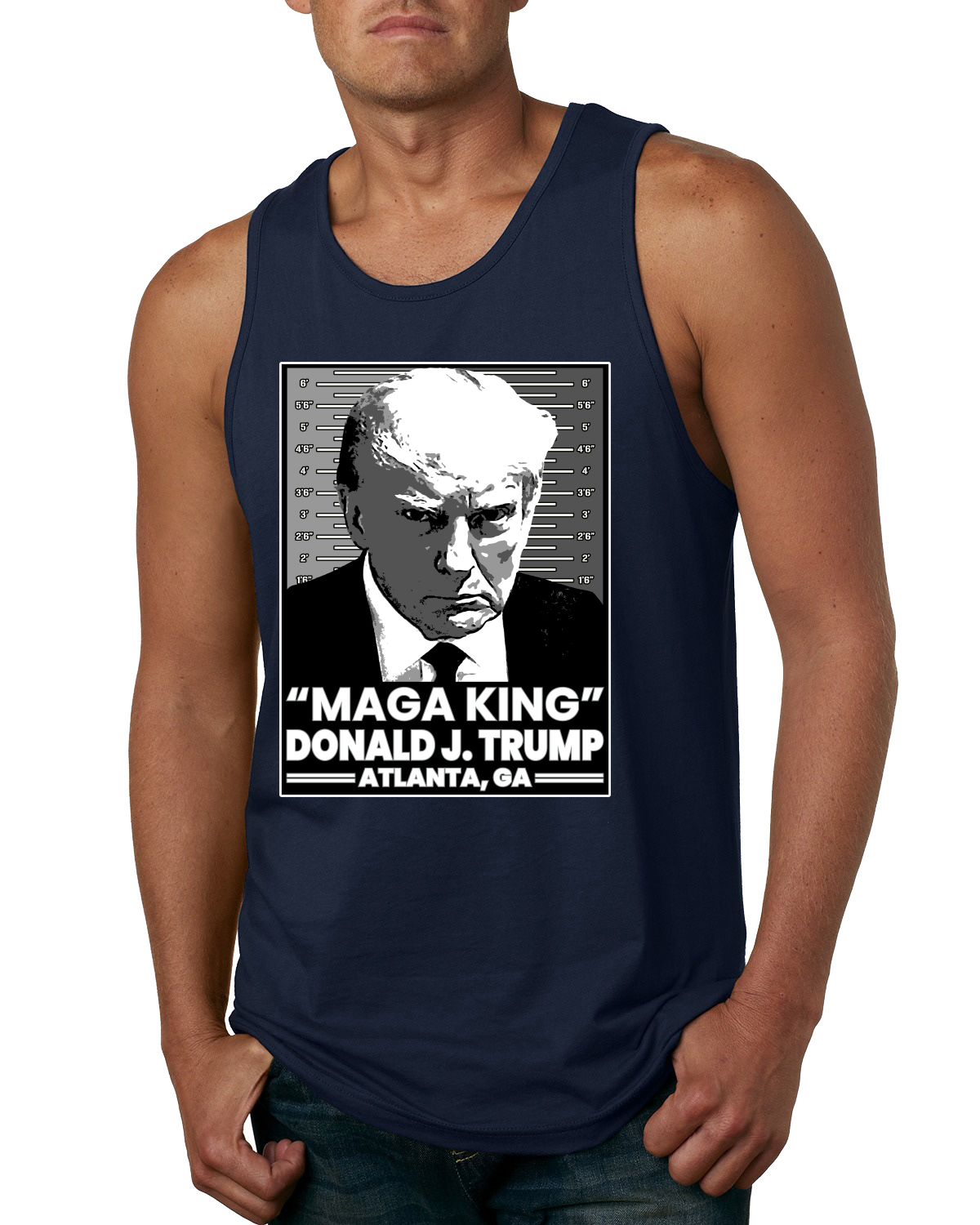 Camiseta sin mangas Maga King Donald Trump Georgia oficial con foto policial para hombre - Imagen 6 de 9